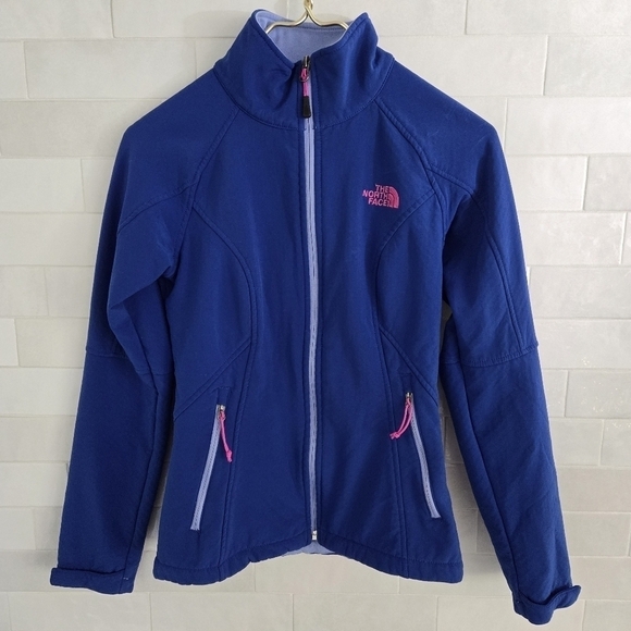 North Face Shellrock Apex Zip Fleece Lined Softshell Zip-Up Jacket Blue Women XS - Picture 1 of 6